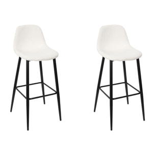 Chaise De Bar Cotele Scott Beige - Lot De 2