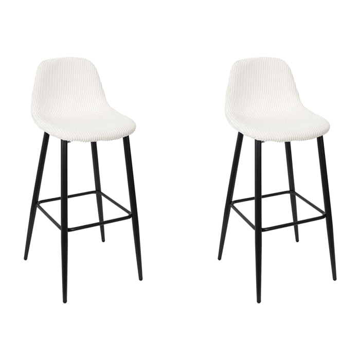 Chaise De Bar Cotele Scott Beige - Lot De 2