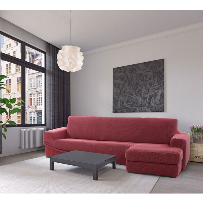 Funda para Chaise Longue derecho (visto de frente) brazo largo SÚPER ELÁSTICA modelo HELENA