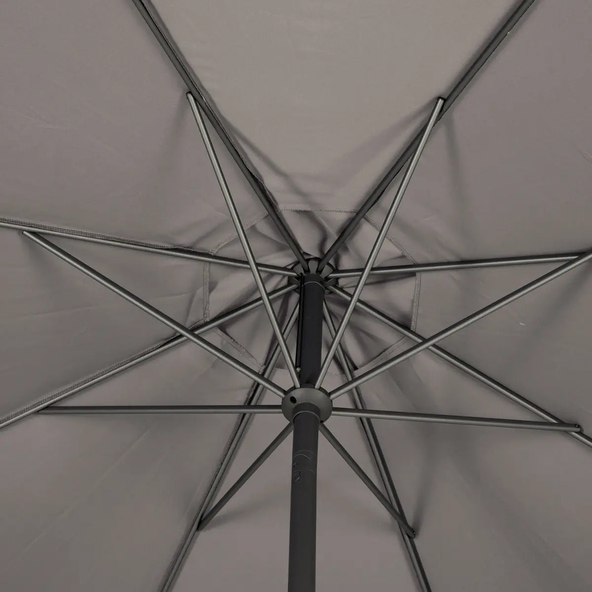 Parasol droit rond "Loompa" taupe 3m en aluminium