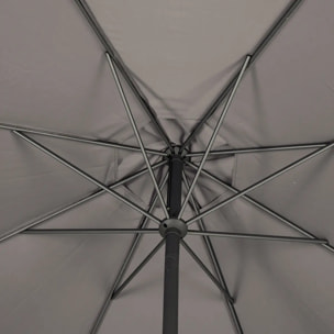 Parasol droit rond "Loompa" taupe 3m en aluminium