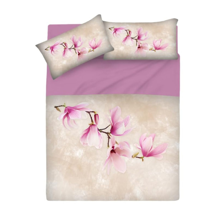 INTRECCI Completo Lenzuola Singolo in Cotone, Stampa Alta Qualità, Lenzuolo Sotto + Lenzuolo Sopra + 1 Federa, Comfort, Morbidezza, per Pelli Sensibili, non Stringe in Lavatrice. Fantasia: Elegance