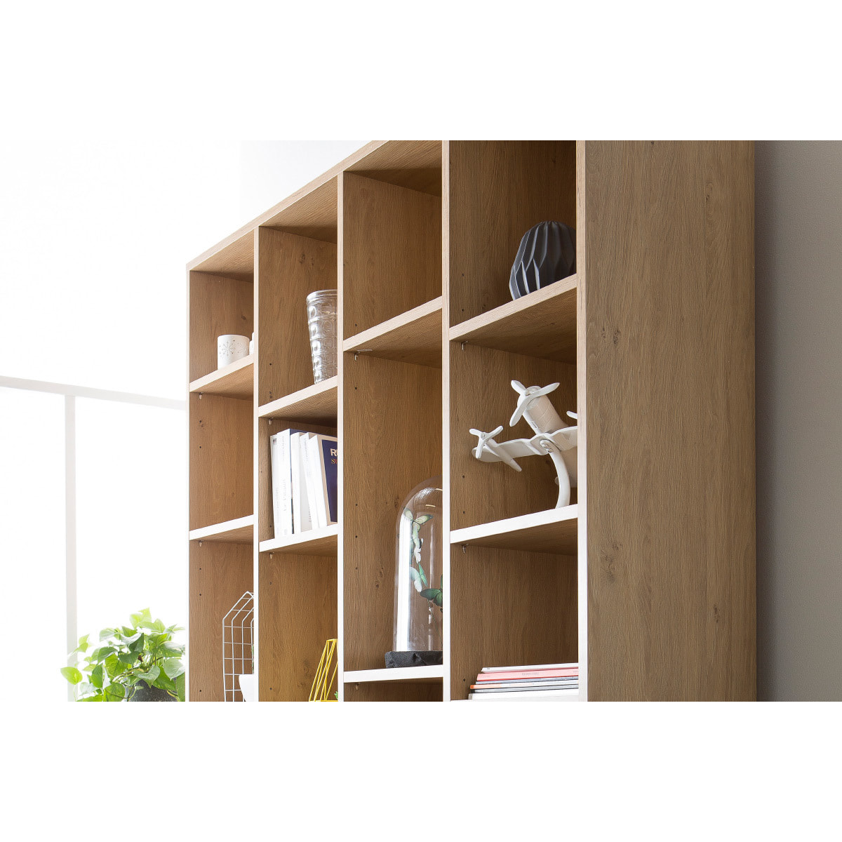Bibliothèque design finition bois clair chêne L149 cm RYTHM