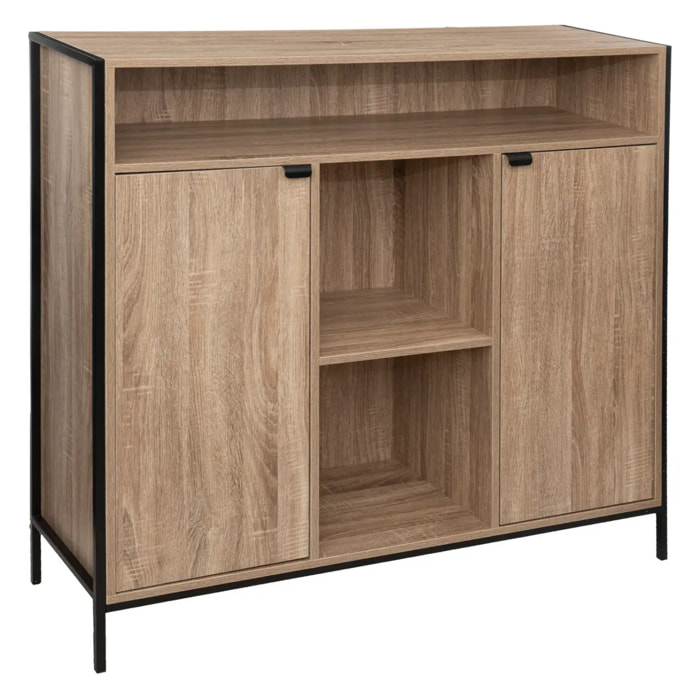 Buffet 2 portes "Aliaj" effet chêne naturel