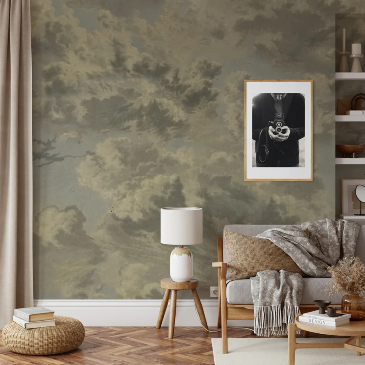 Carta da Parati Nuvole Beige Cielo Nuvoloso