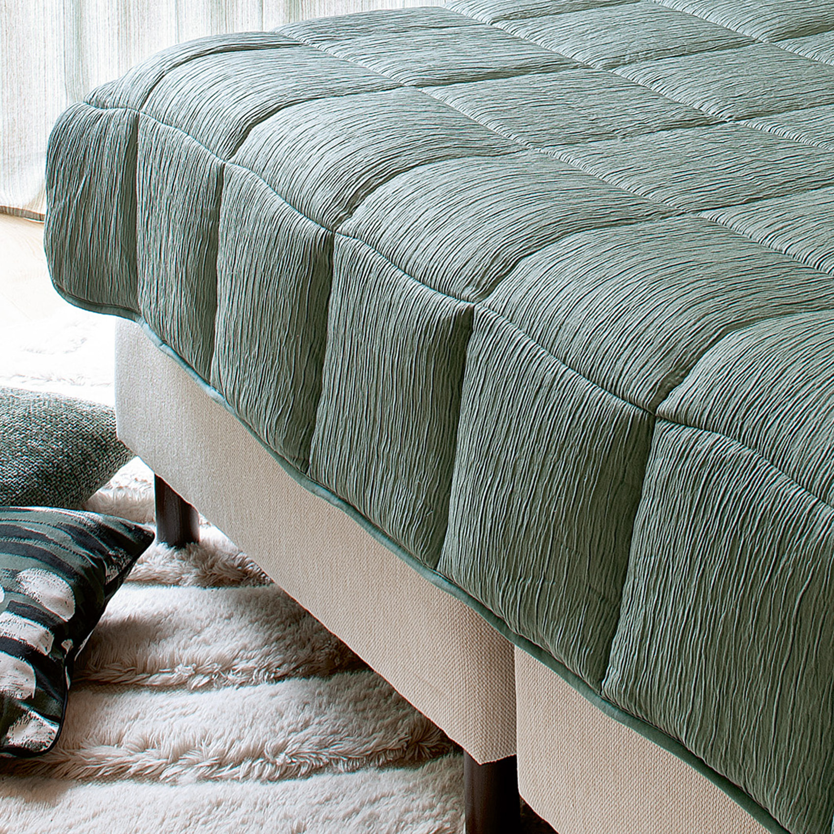 Edredon ou jeté de lit  - Effet Froissé - Vert