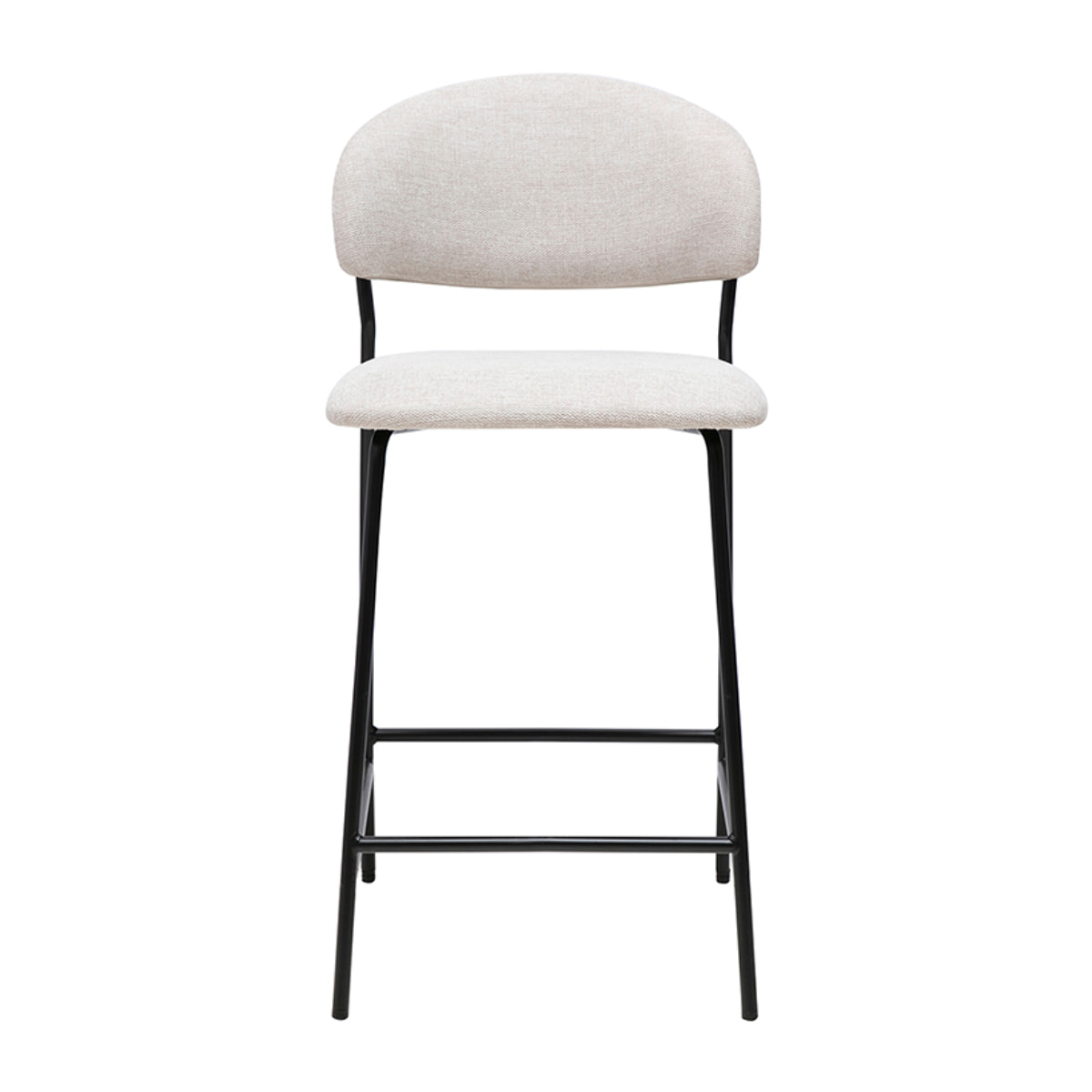Tabourets de bar en tissu effet velours texturé beige H64 cm (lot de 2) BENTA