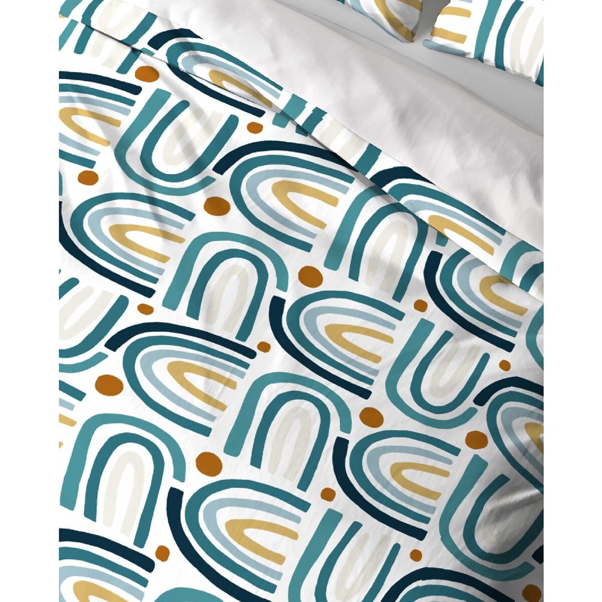 Parure housse de couette polyester bleu