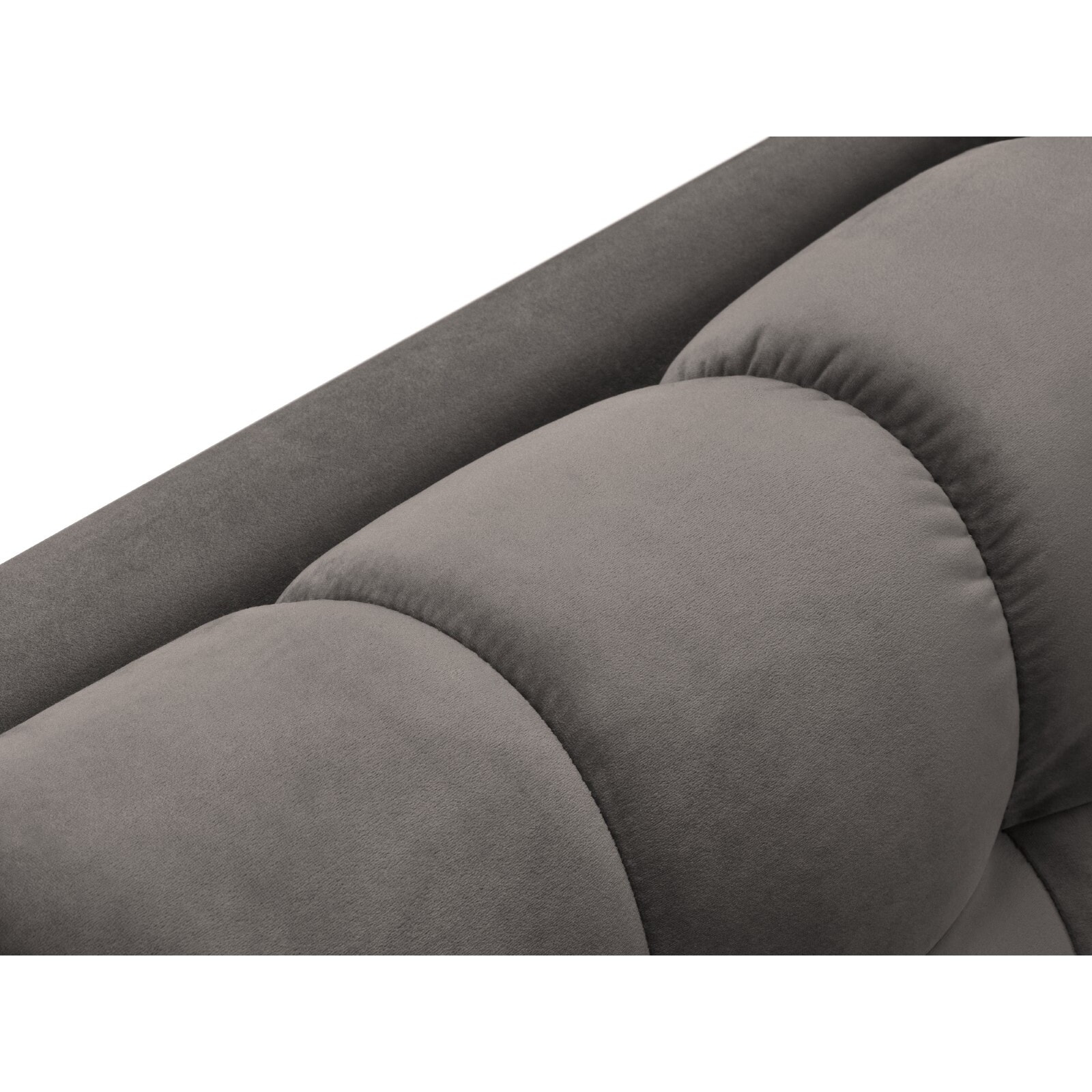 Méridienne droite "Bali" en velours gris clair