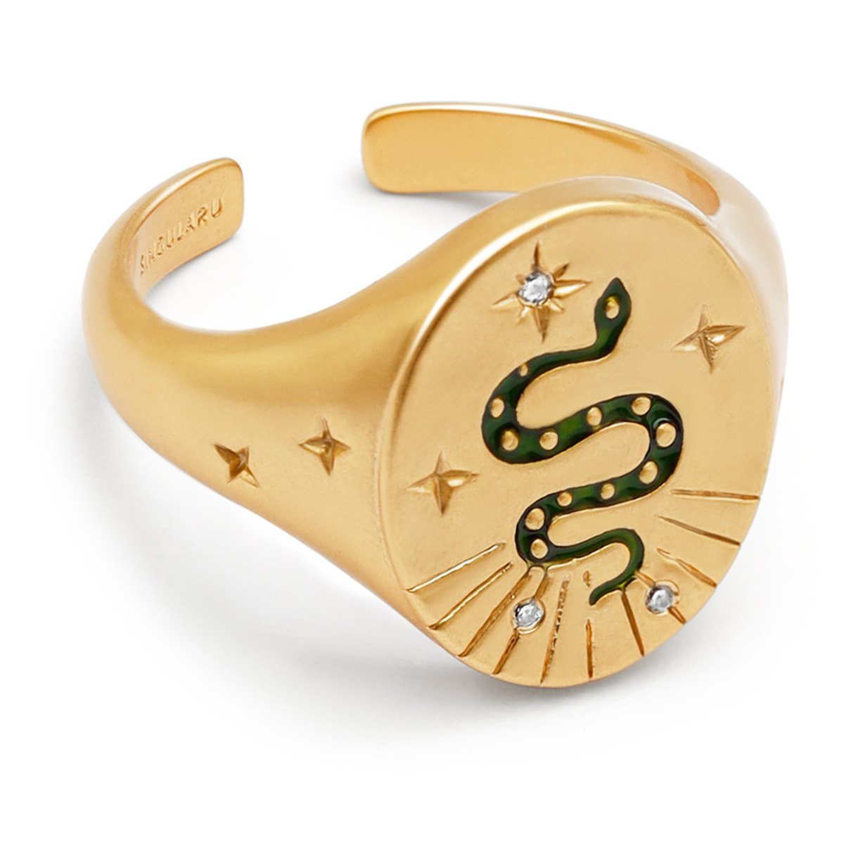 Anillo Mystic Serpiente Baño Oro