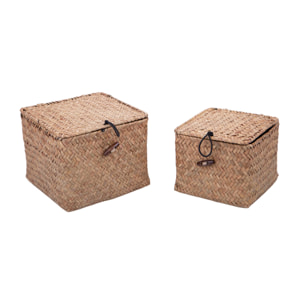 Set Cubi Con Coperchio. Larghezza Coperchio 16 Cmc - Pezzi 1 - 16X12X16cm - Colore: altro - Bianchi Dino - Cesteria