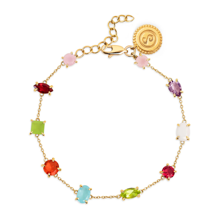 Pulsera Drop Orquidea Baño Oro