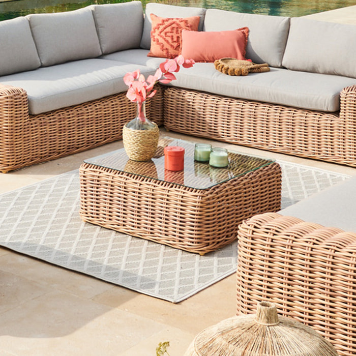 Table basse de jardin carrée Savinia Tahini