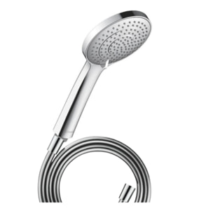 Pommeau de douche 3 jets DURAVIT Universal avec curseur chromé + flexible de douche