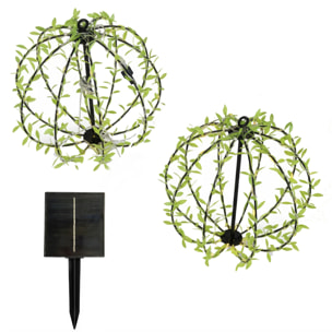 2 boules solaire feuille BALL FESTY D30C