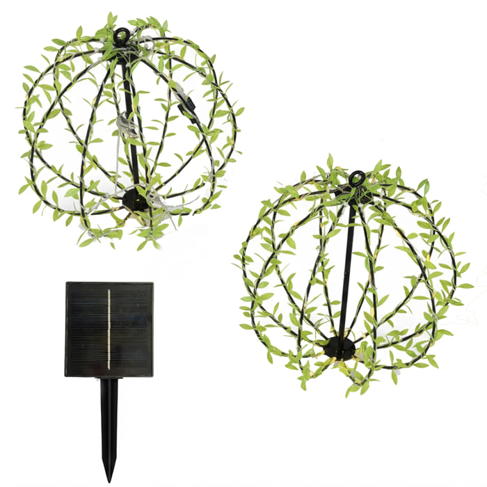 2 boules solaire feuille BALL FESTY D30C