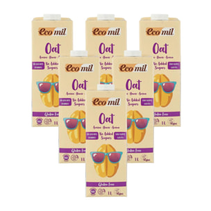 Pack 6 uds Bebida Vegetal de Avena Bio Sin Gluten Ecomil 1 L