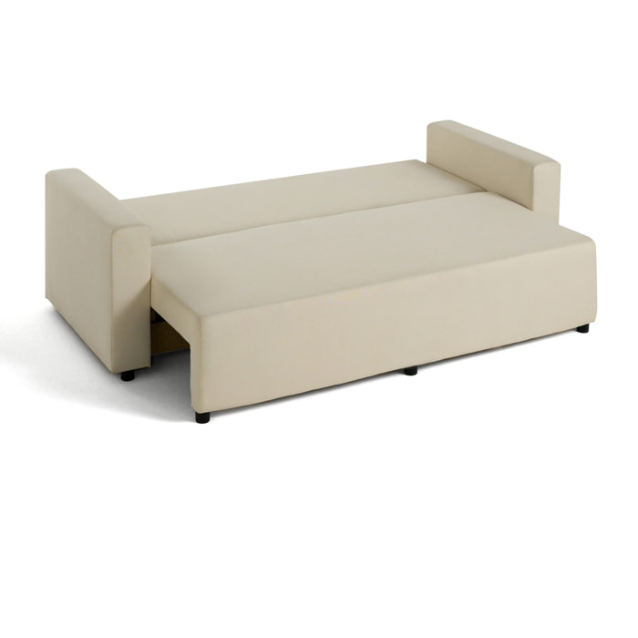 Regala - canapé 3 places - convertible avec coffre - en tissu - Beige