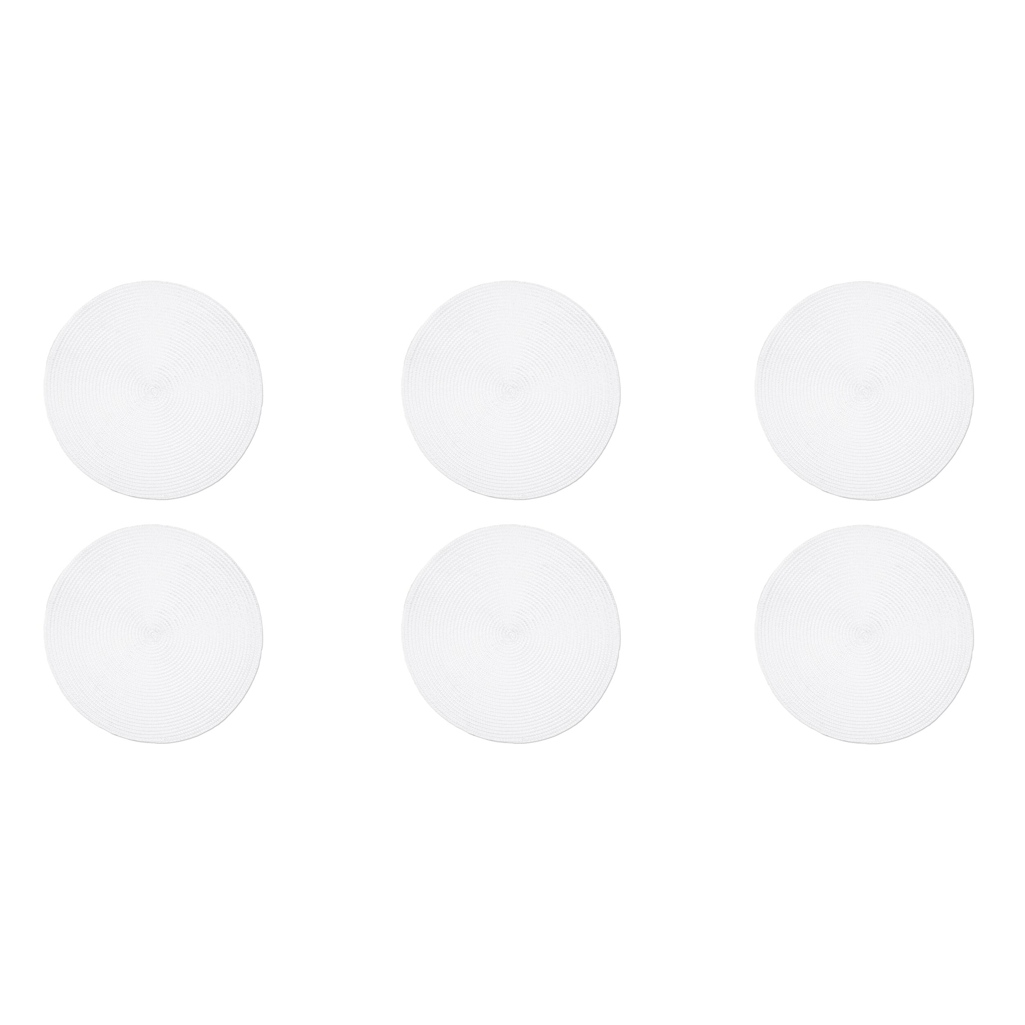Set de 6 sets de table ronds Excelsa – Round, Polypropylène Blanc