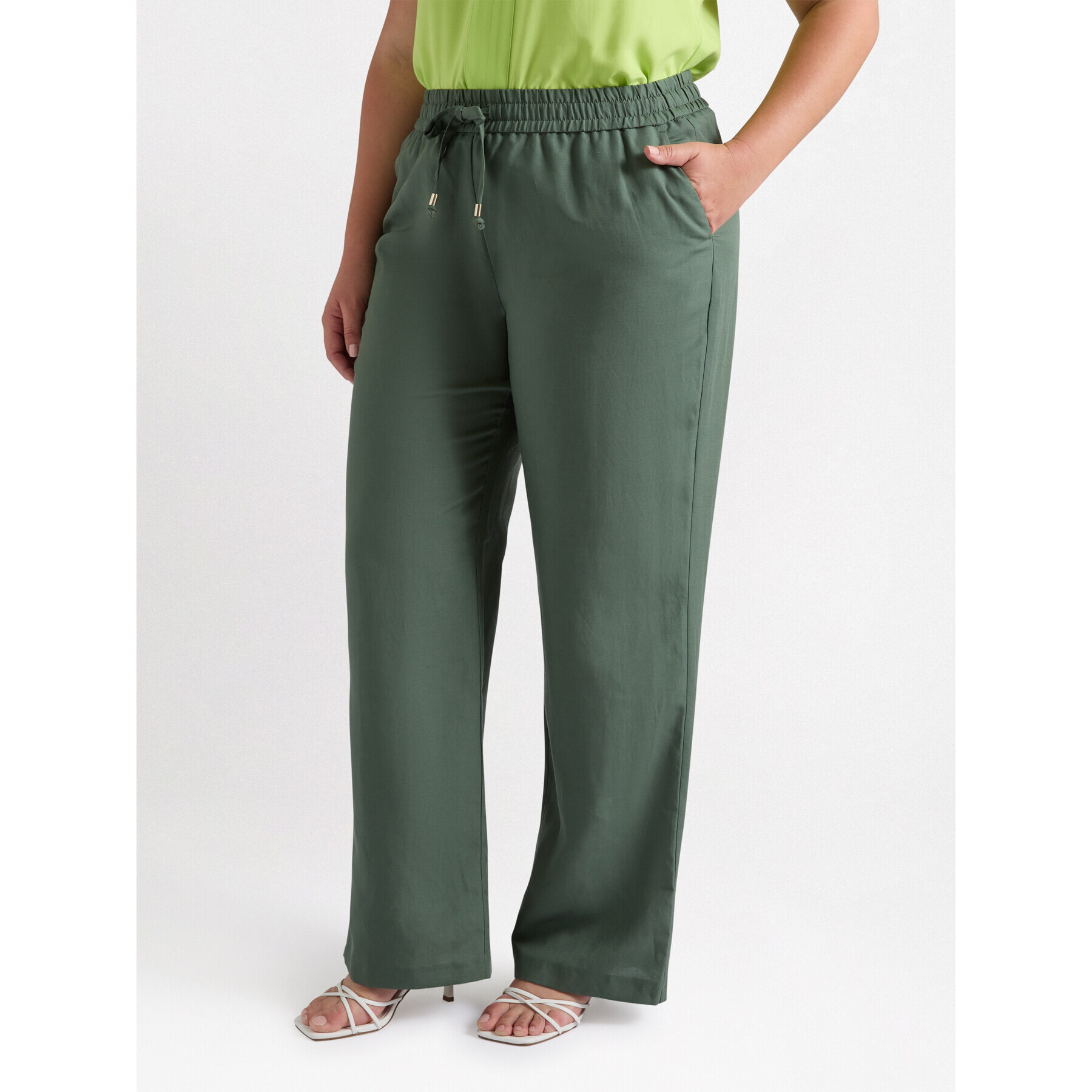 Fiorella Rubino - Pantalones wide leg - Verde militare