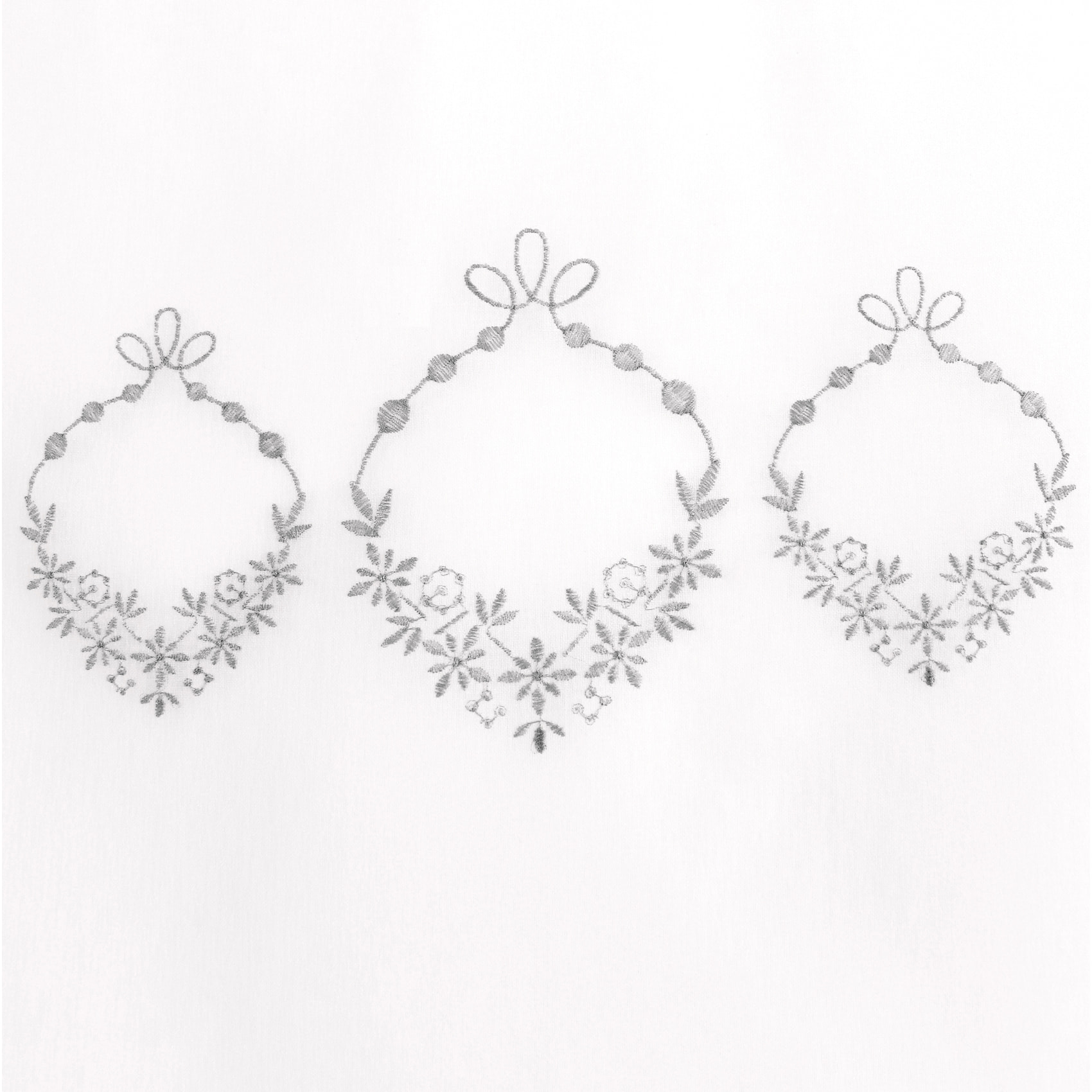 Paire de petits voilages ornée de broderies - Gris