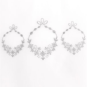 Paire de petits voilages ornée de broderies - Gris