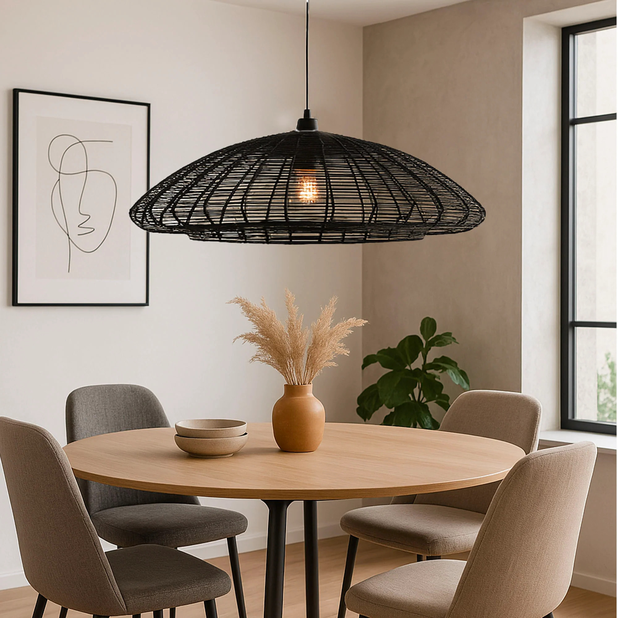 Grande Suspension intérieur ALBA BLACK D80CM