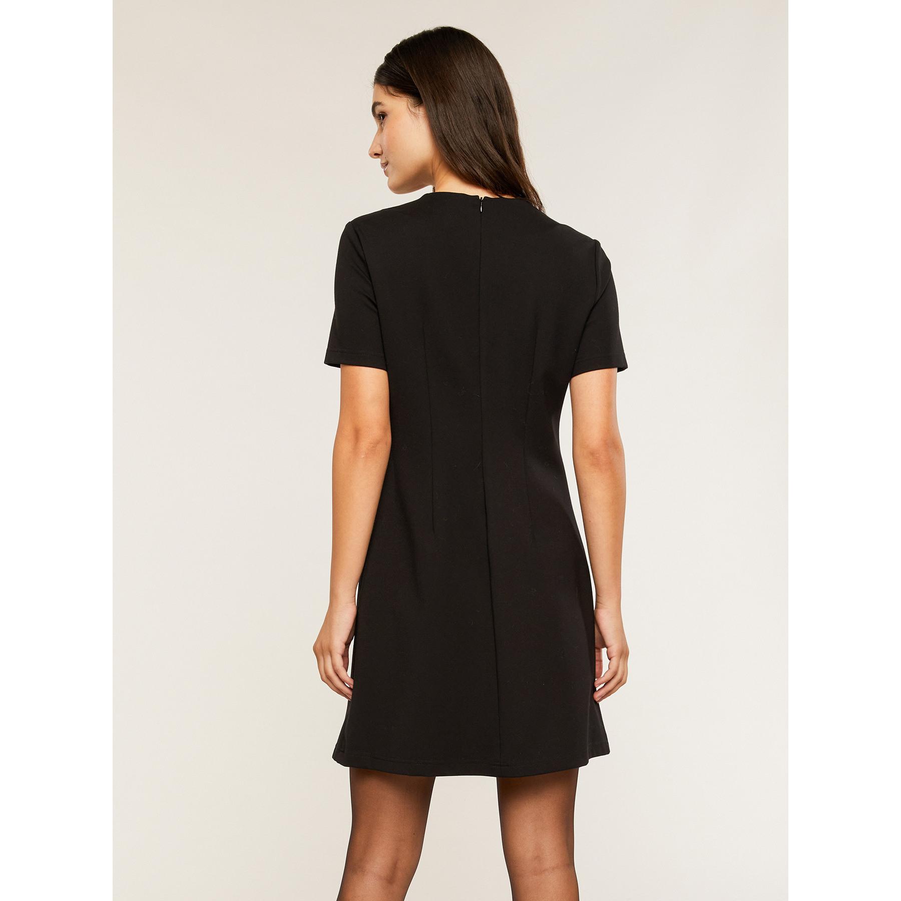 Motivi - Mini dress con bordes en contraste - Negro