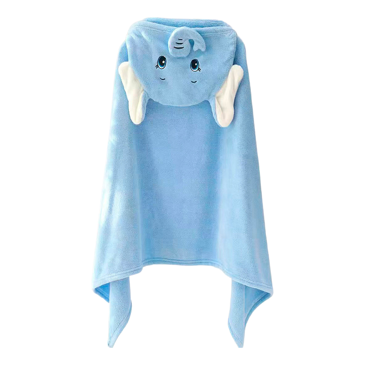 Accappatoio per bambini con cappuccio design elefante. 70x140 cm.