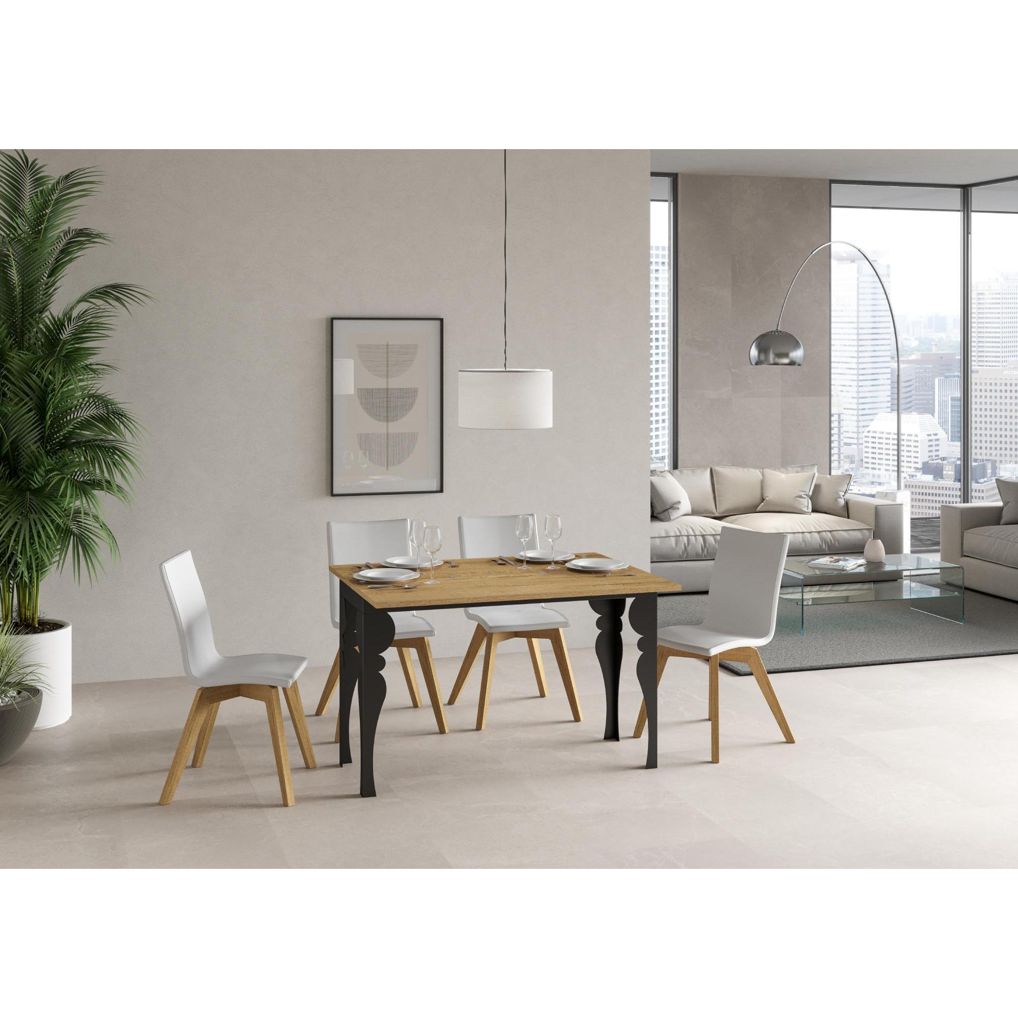 Mesa tipo libro 120/200x45/90 cm Paxon Double Roble Natural estructura Antracita