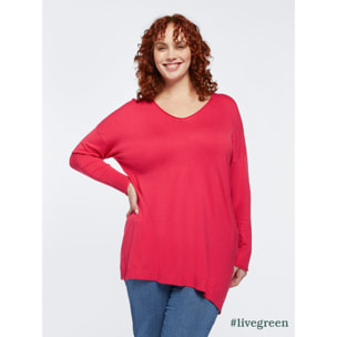 Fiorella Rubino - Maglia lunga in viscosa ECOVERO™ - Rosso