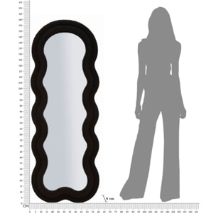 SPECCHIO DA MURO TEDDY NERO CM 60X4X160 (MISURA SPECCHIO CM 39X137)