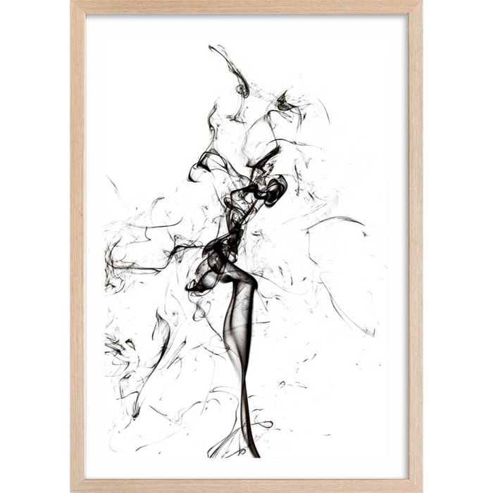 Poster smoke tulip dream Affiche + cadre en bois - Chêne