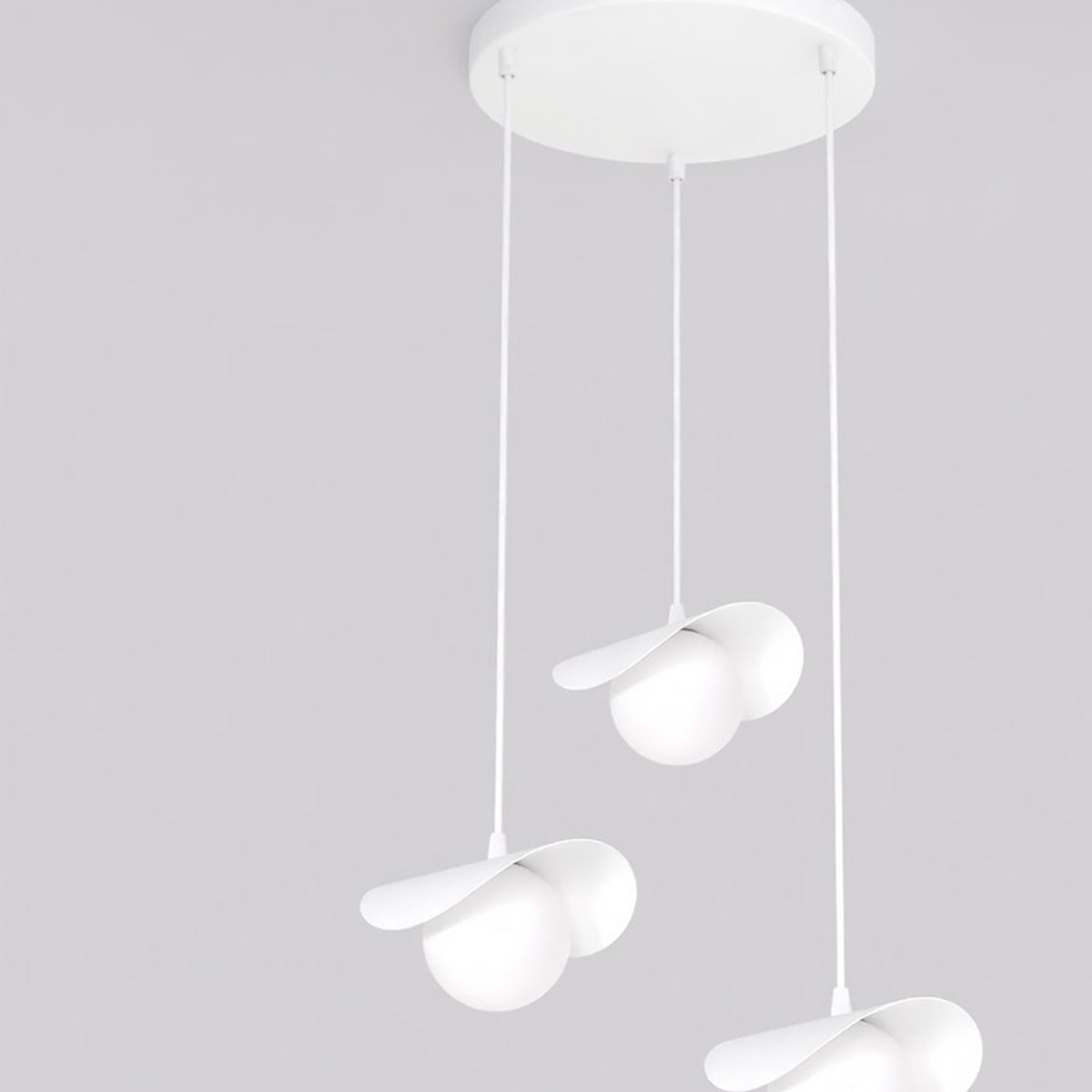 Lampada a sospensione Ritual in acciaio bianco opaco