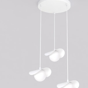 Lampada a sospensione Ritual in acciaio bianco opaco