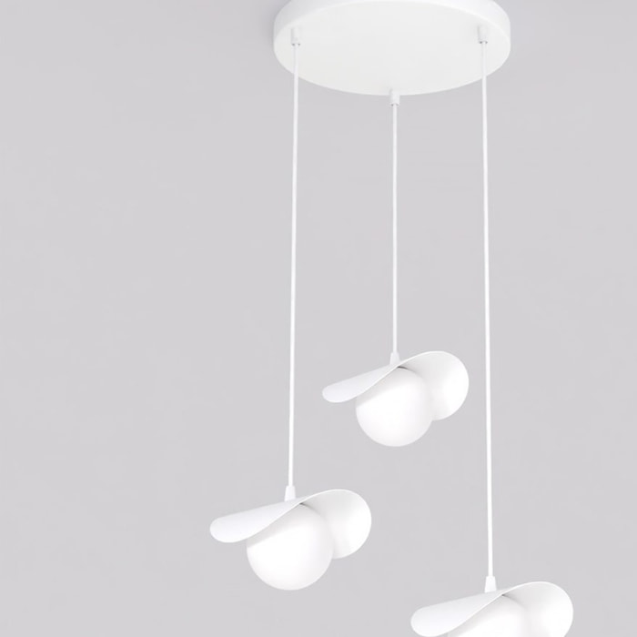 Lampada a sospensione Ritual in acciaio bianco opaco
