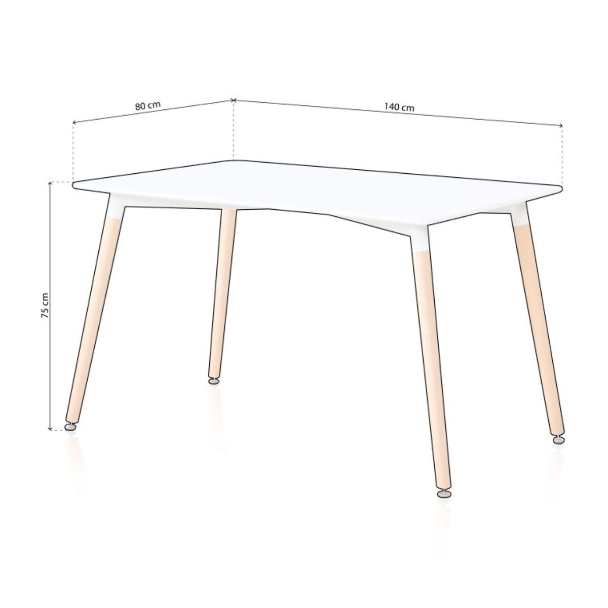 Mesa de comedor Nordika Blanco - Madera de haya