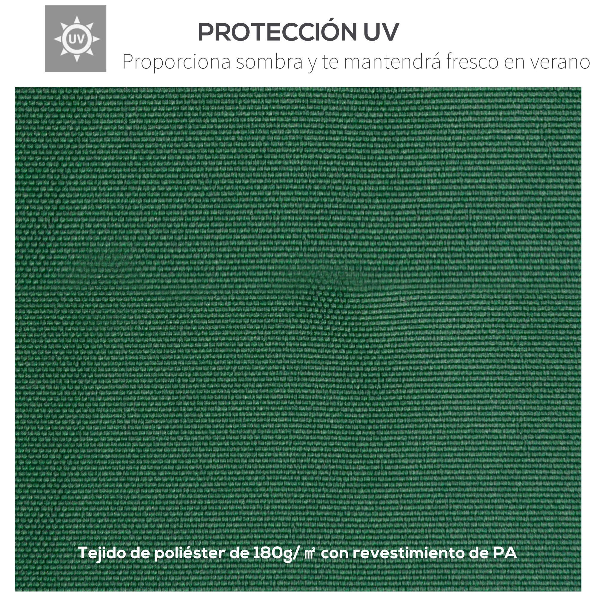Techo de Repuesto 2,98x2,95m para Cenador de Jardín Cubierta de Repuesto de Gazebo Pabellón Exterior con 8 Orificios de Drenaje y Ventilación Verde