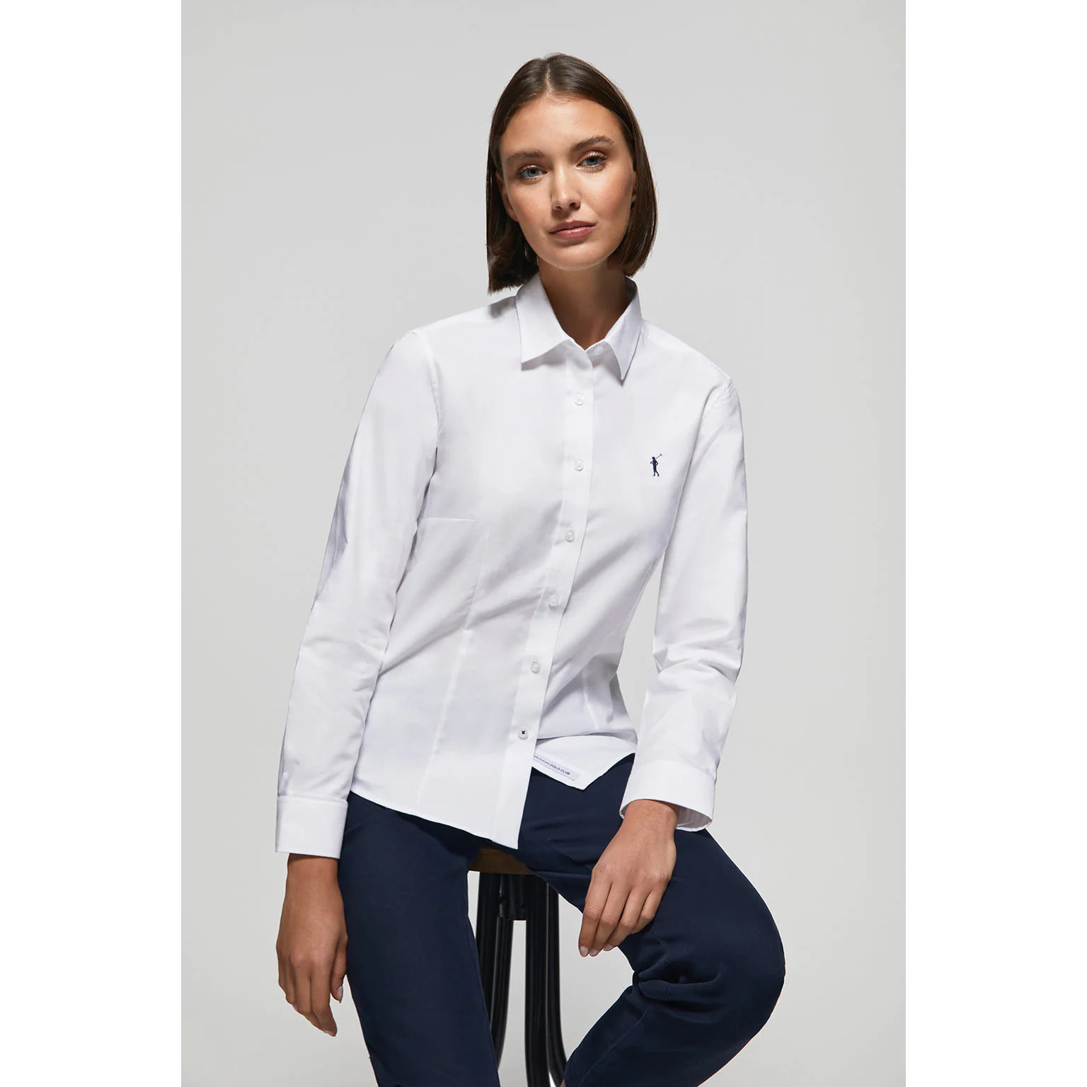 Camisa blanca oxford Slim fit con logo Rigby Go