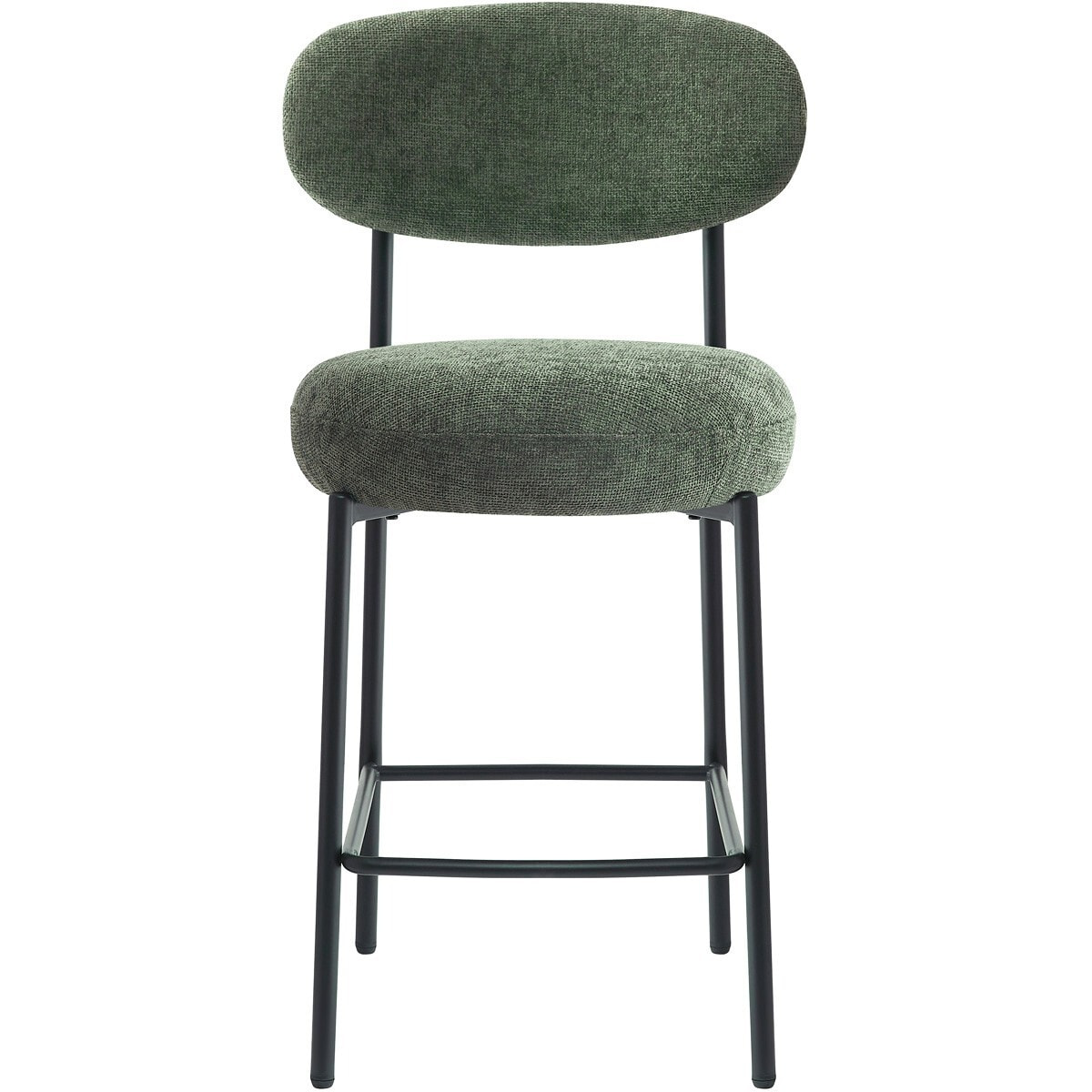 Lot de 2 tabourets de bar en tissu chenille - ORLA