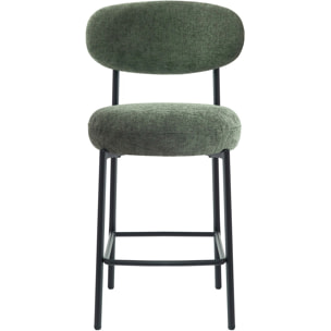 Lot de 2 tabourets de bar en tissu chenille - ORLA