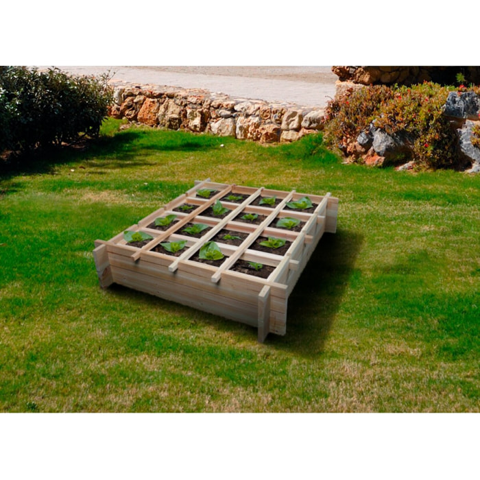 Carré potager en bois "Tournesol" - 80 x 80 x 20 cm