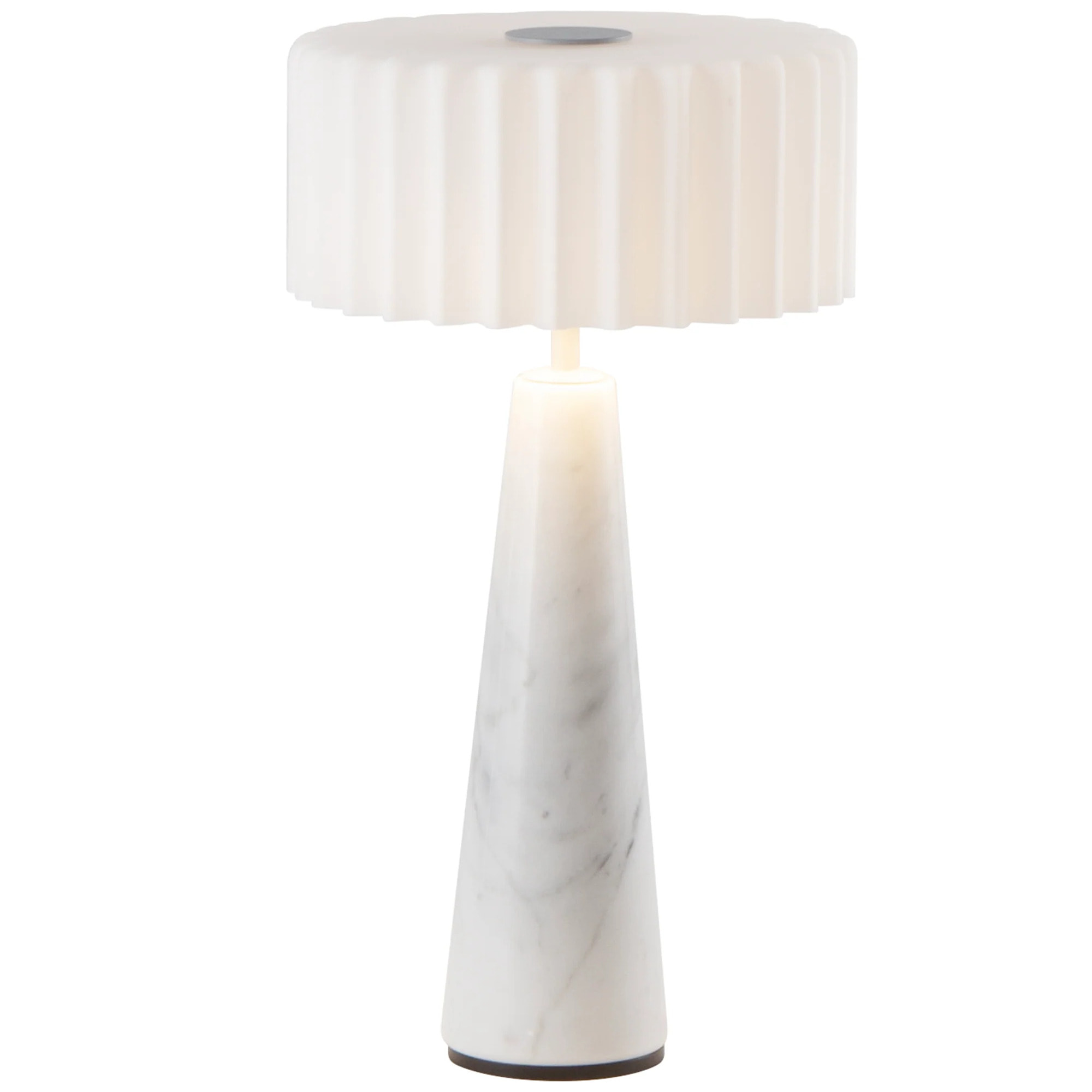 Lampe de table sans fil en marbre BLOK Blanc H30cm