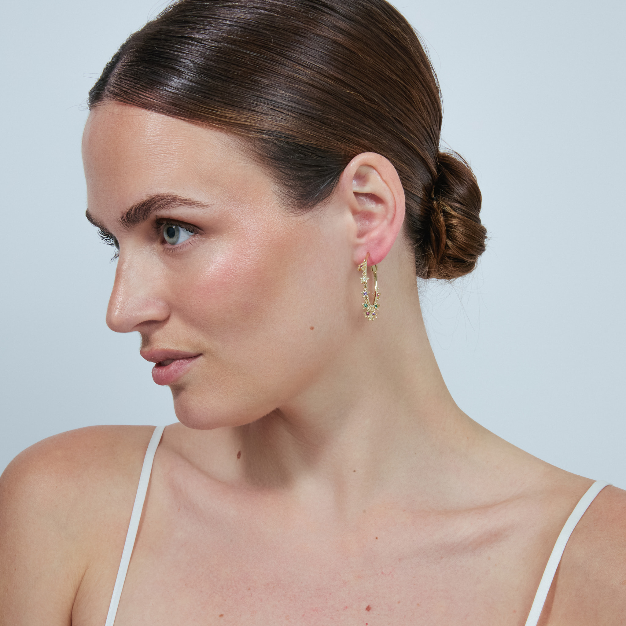 Pendientes Isra acabado oro amarillo 18k