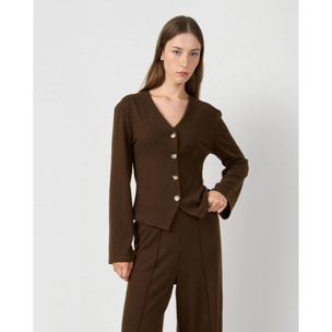 Set chaqueta pantalón angorina chocolate