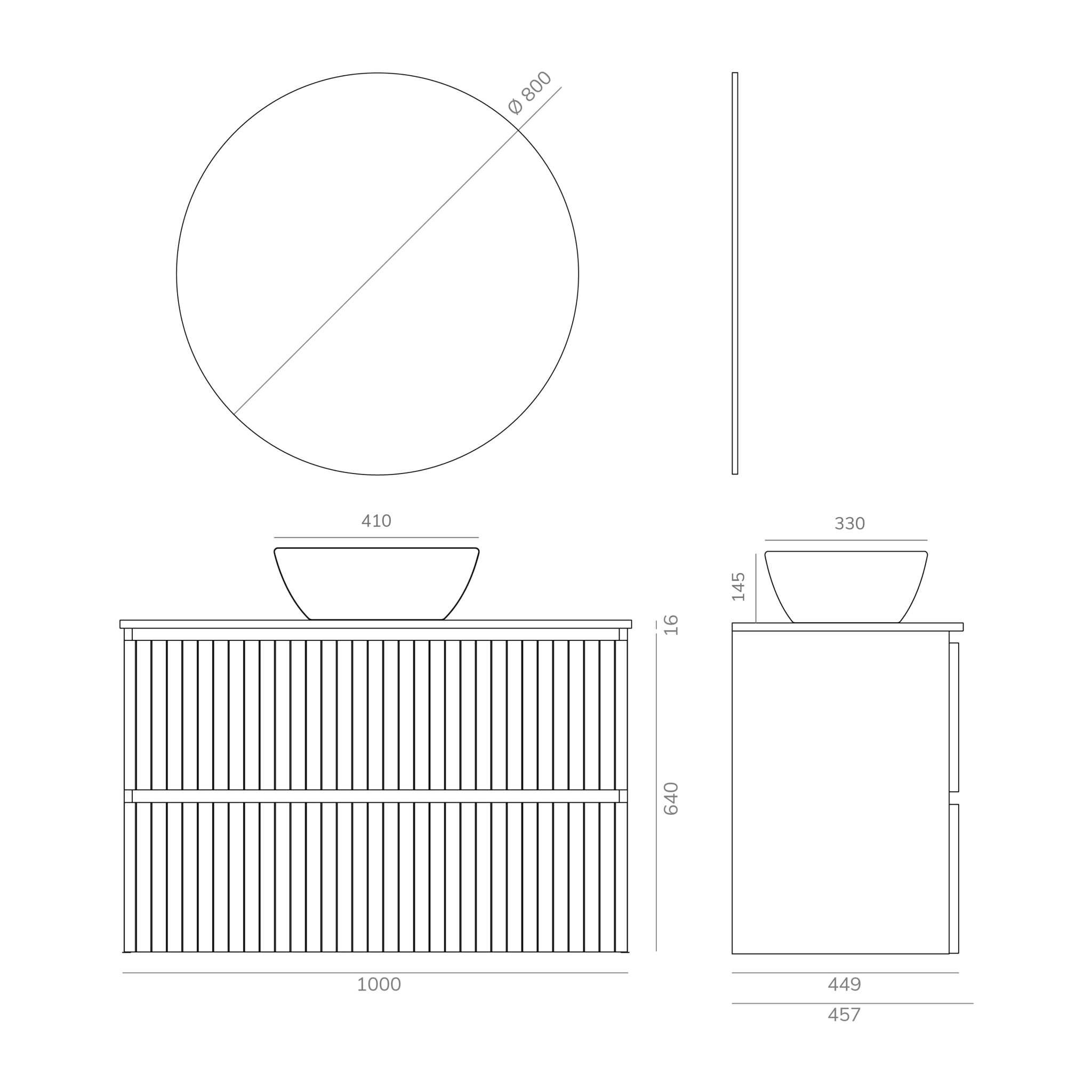 Ensemble de salle de bains Hali Alday, 100 cm, Boue