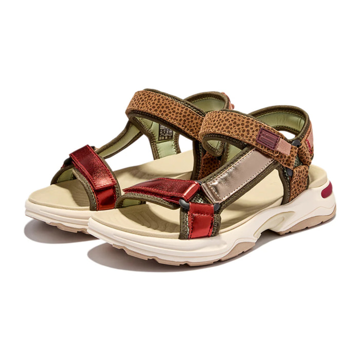 Sandalias Deportivas de Mujer con Estampado en Burgundy