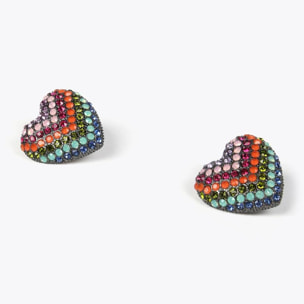 Orecchini maxi cuore arcobaleno