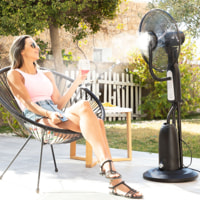 Ventilatore a piantana con funzione nebulizzatrice e telecomando Mistinn - nero - 2,8 l