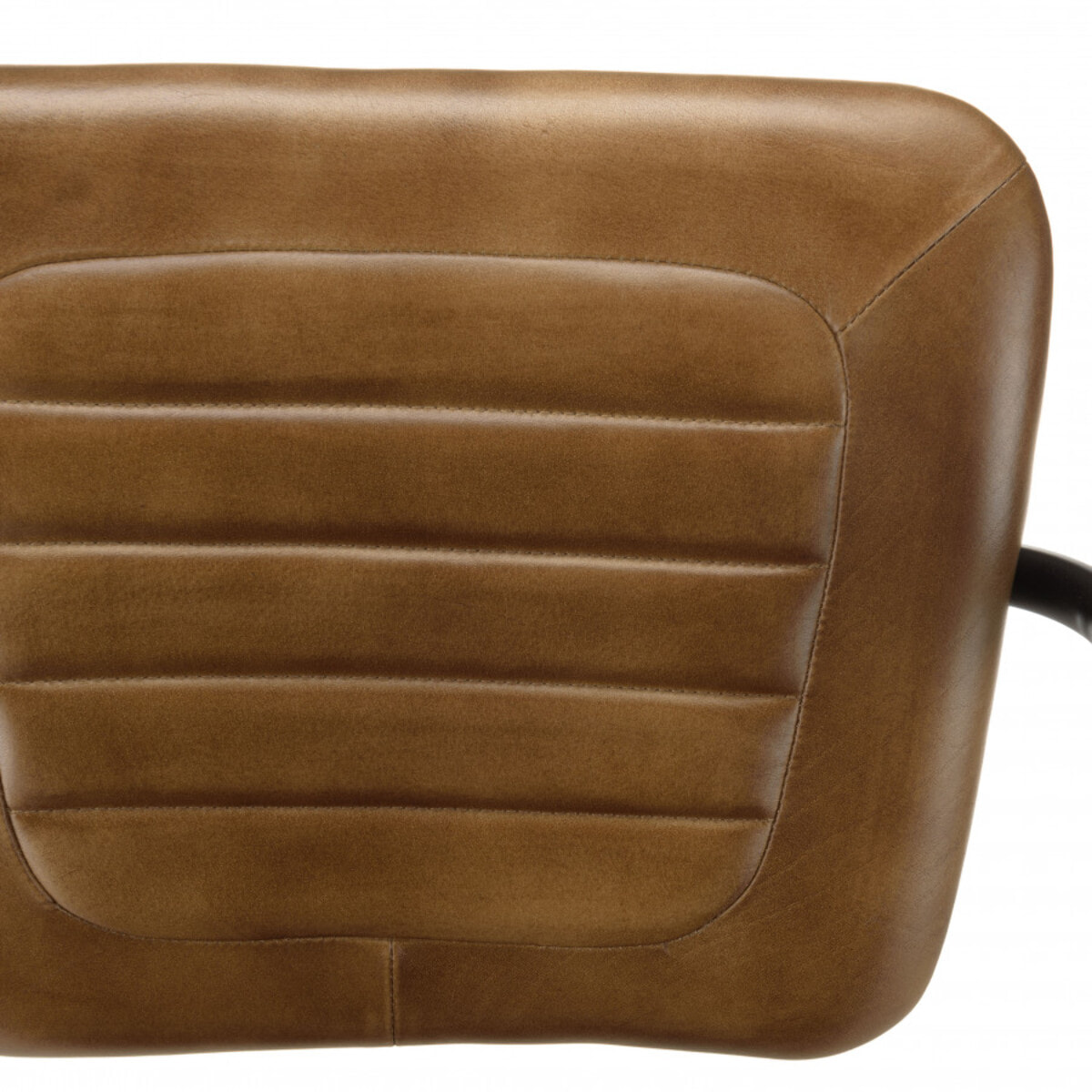 MARCEL - Fauteuil roulettes assise matelassée cuir accoudoirs manguier